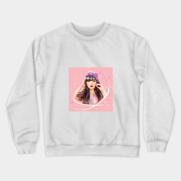 The girl with the flower crown Crewneck Sweatshirt by Delaralux